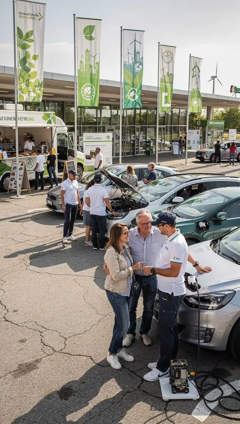 Ansicht eines modernen Servicecenters für Hybrid- und Elektrofahrzeuge in Deutschland